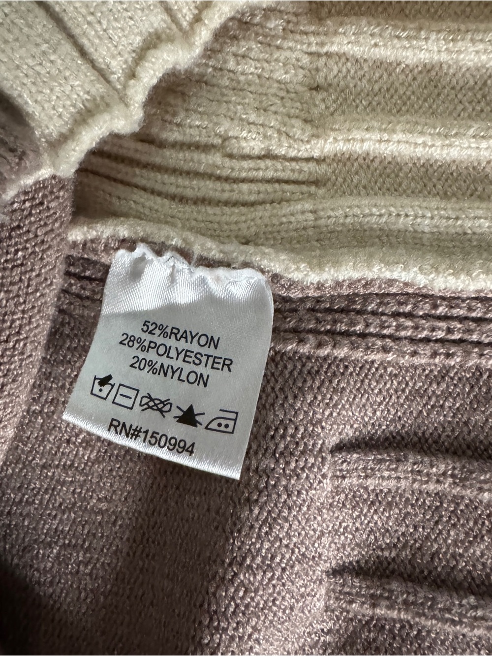 Colorblock Turtleneck Sweater in Cream and Brown -Max Studio - Picture 4 of 6